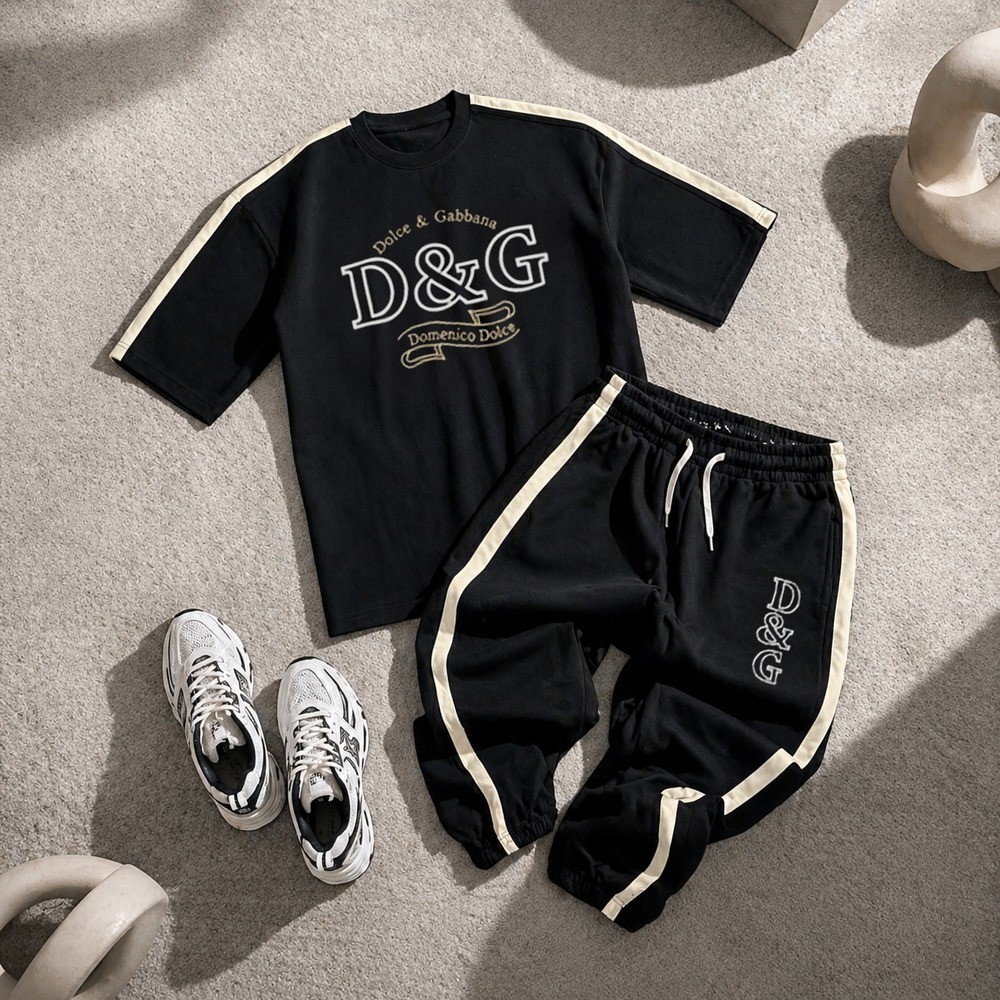 ست تیشرت و شلوار مردانه بنگال کش مدل D&G