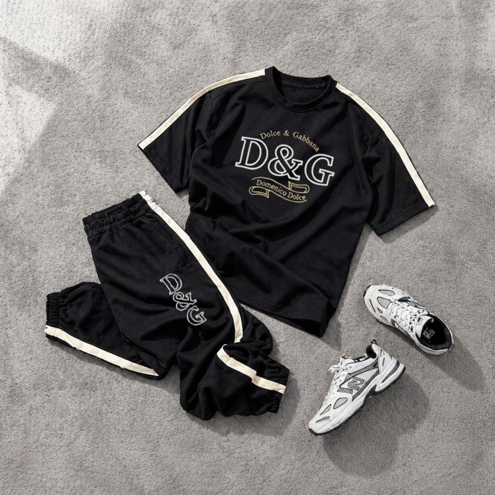 ست تیشرت و شلوار مردانه بنگال کش مدل D&G