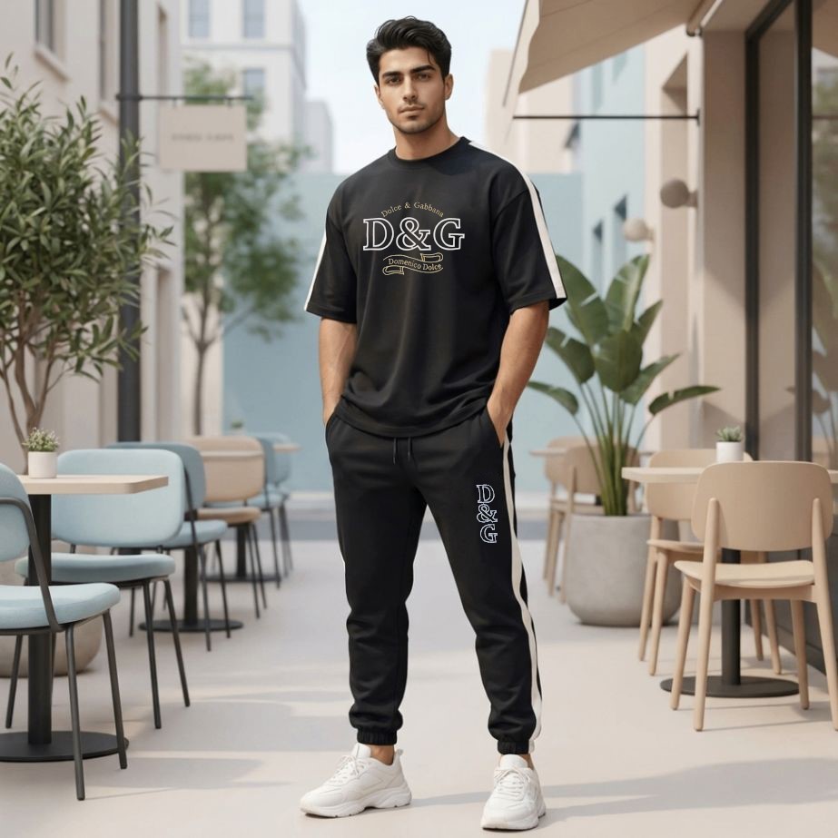 ست تیشرت و شلوار مردانه بنگال کش مدل D&G