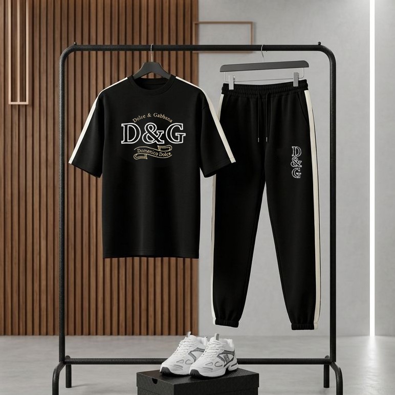 ست تیشرت و شلوار مردانه بنگال کش مدل D&G