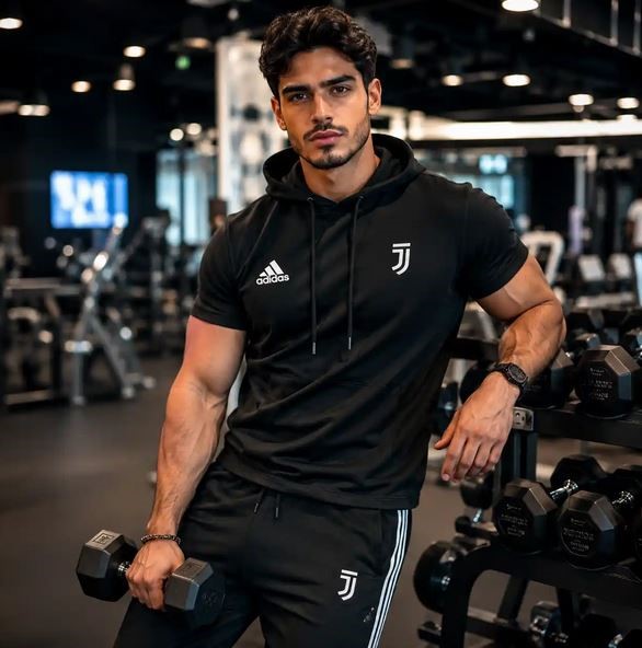 ست تیشرت کلاهدار و شلوار مردانه مدل Juventus