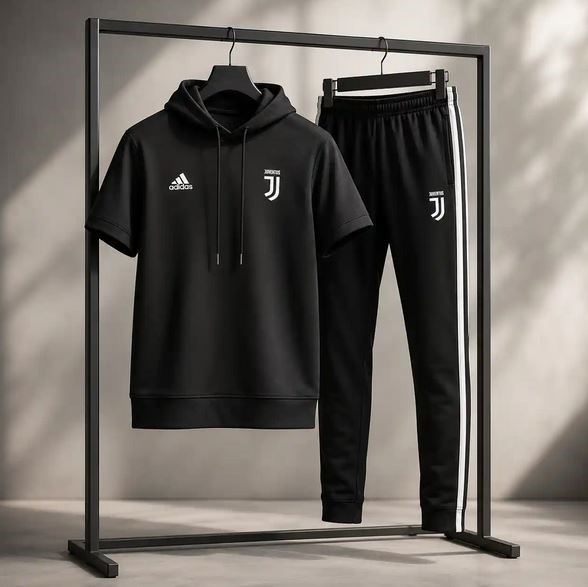 ست تیشرت کلاهدار و شلوار مردانه مدل Juventus