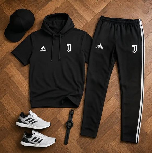 ست تیشرت کلاهدار و شلوار مردانه مدل Juventus